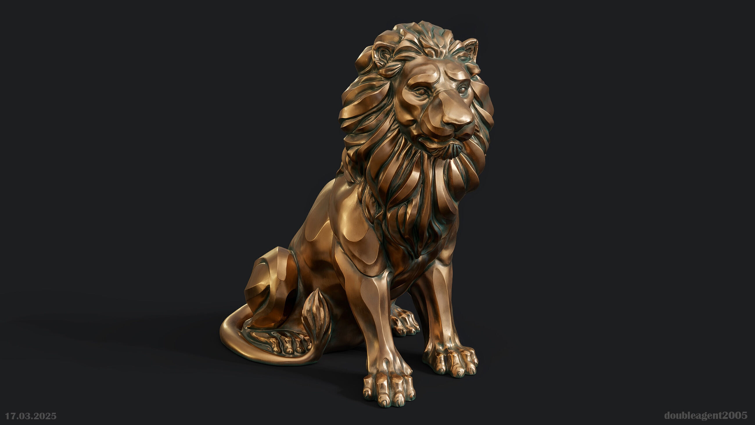 Lion Sculpture 3d print model 2 in 1 3D print model_23