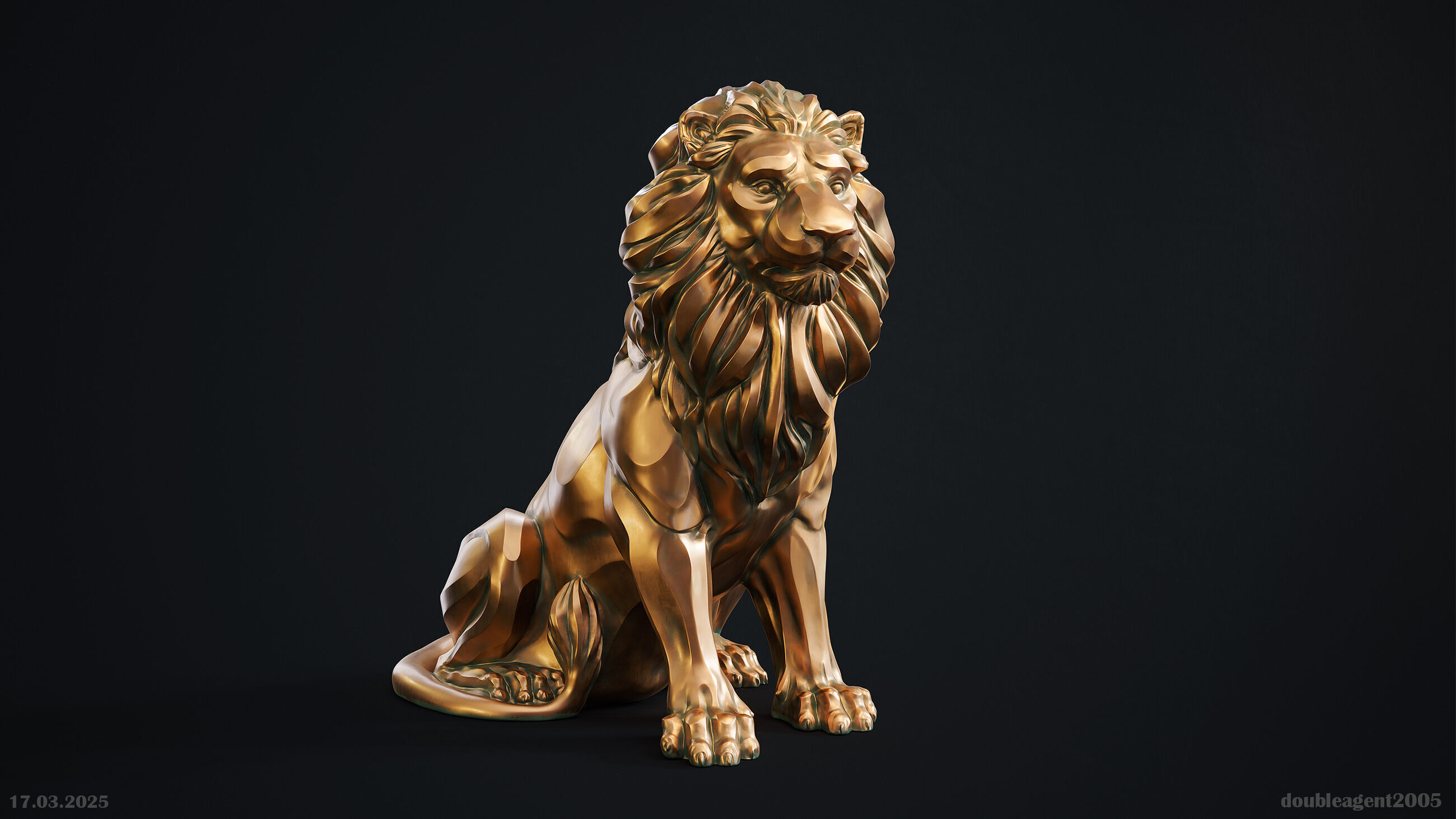 Lion Sculpture 3d print model 2 in 1 3D print model_6