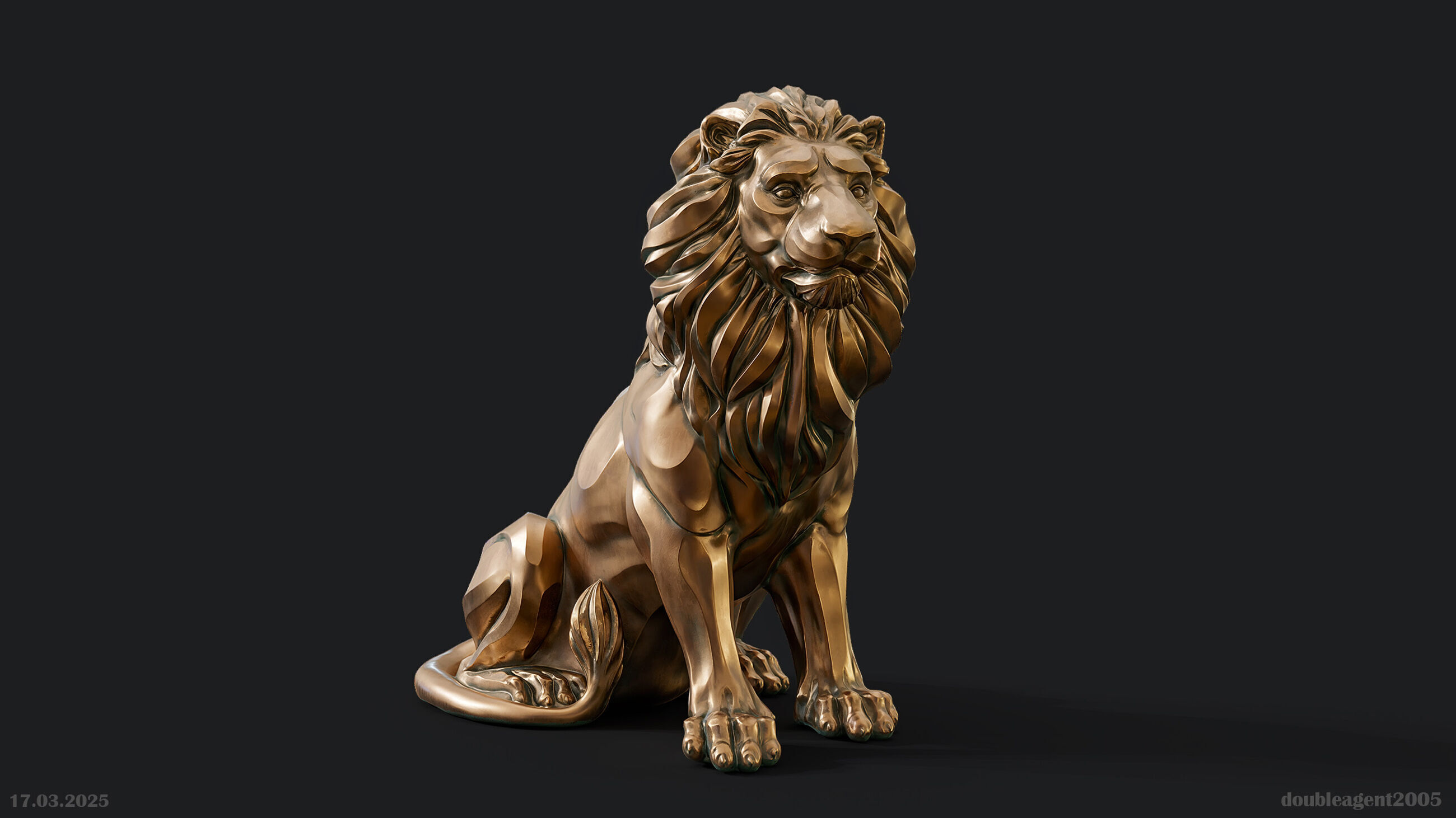 Lion Sculpture 3d print model 2 in 1 3D print model_49