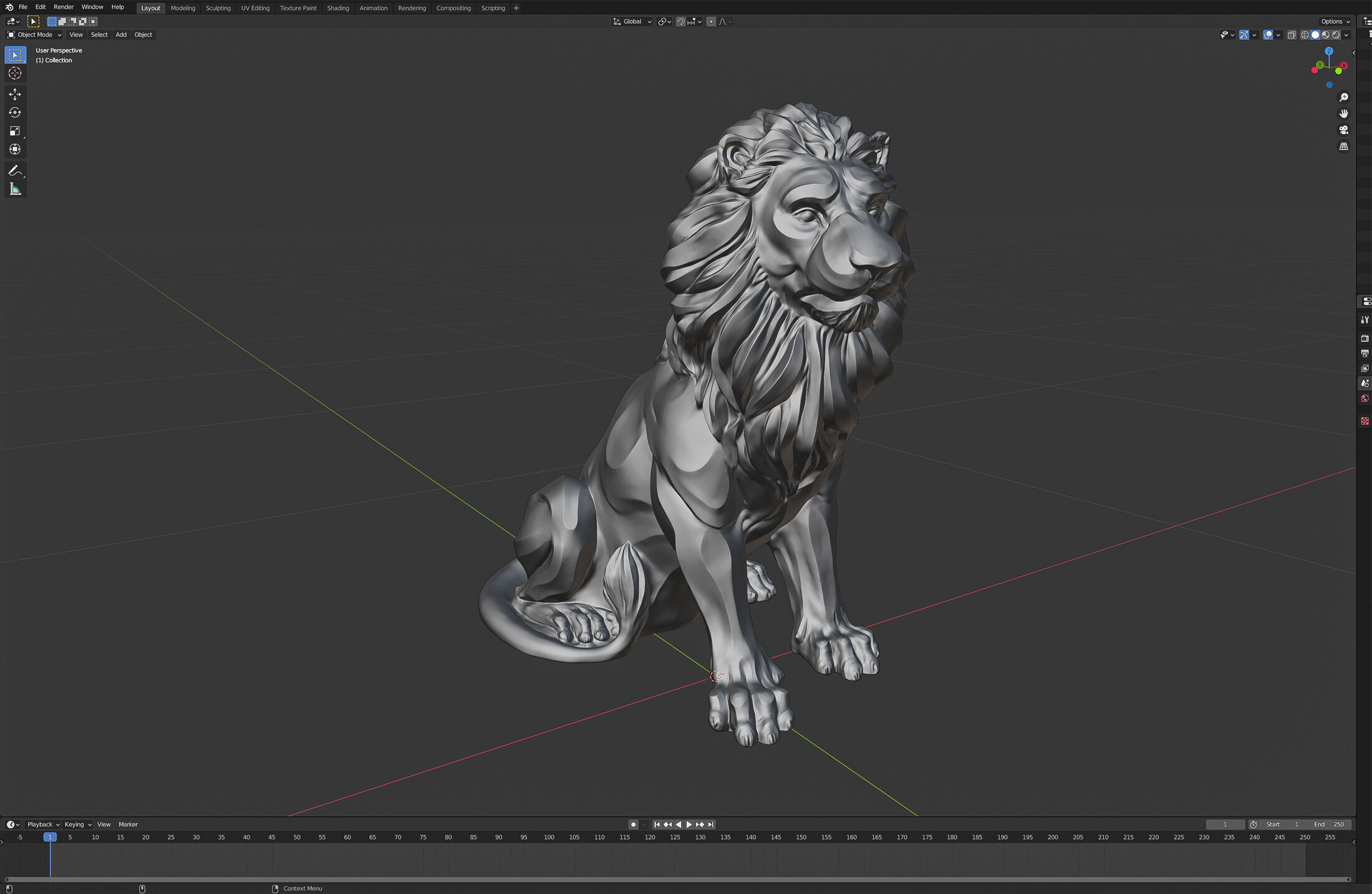 Lion Sculpture 3d print model 2 in 1 3D print model_48