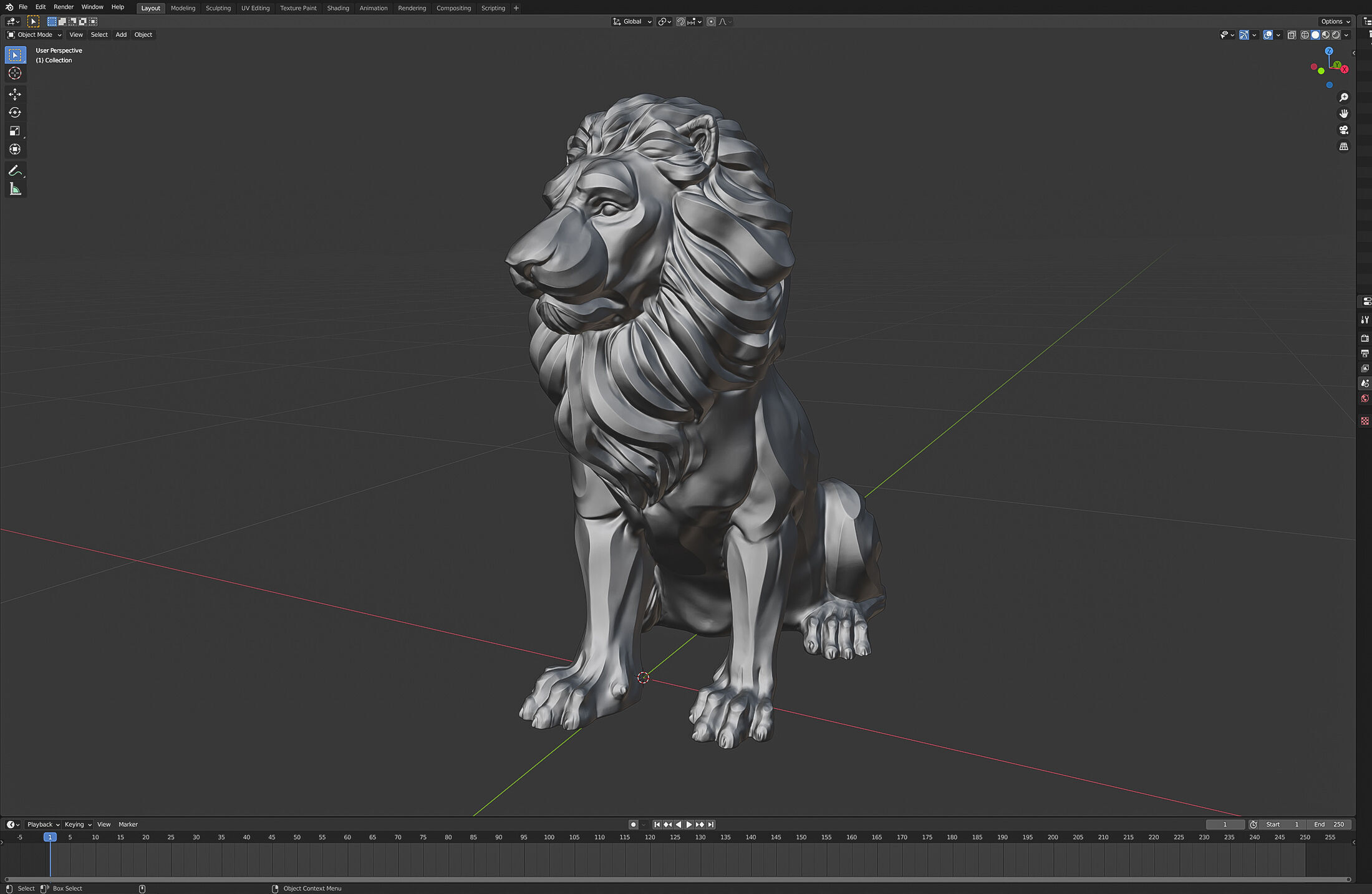 Lion Sculpture 3d print model 2 in 1 3D print model_44