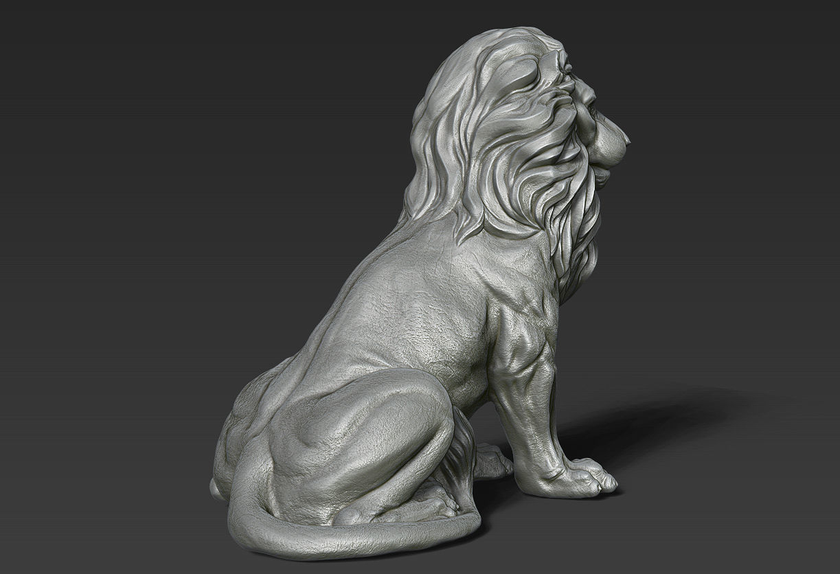 Lion Sculpture 3d print model 2 in 1 3D print model_29