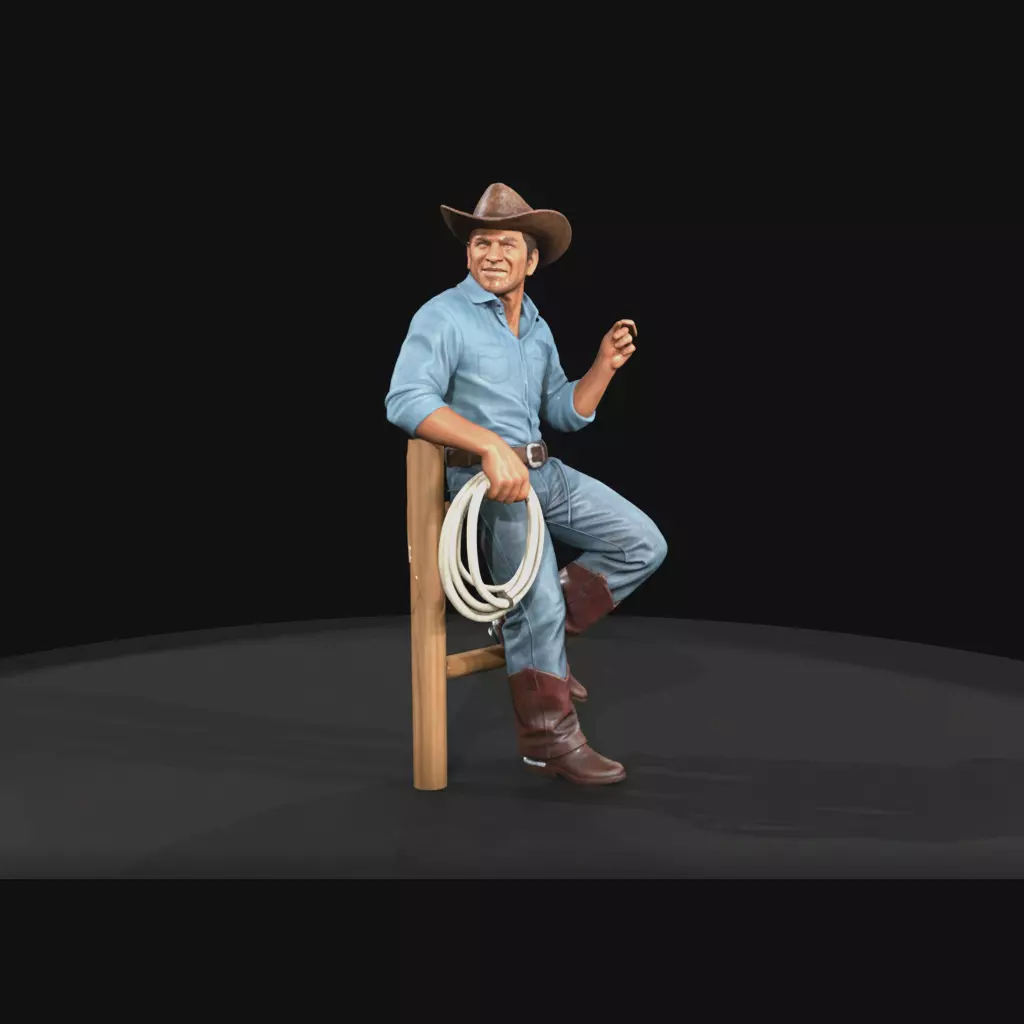 HO lasso leaning against post 1860s Printable STL 3D print model