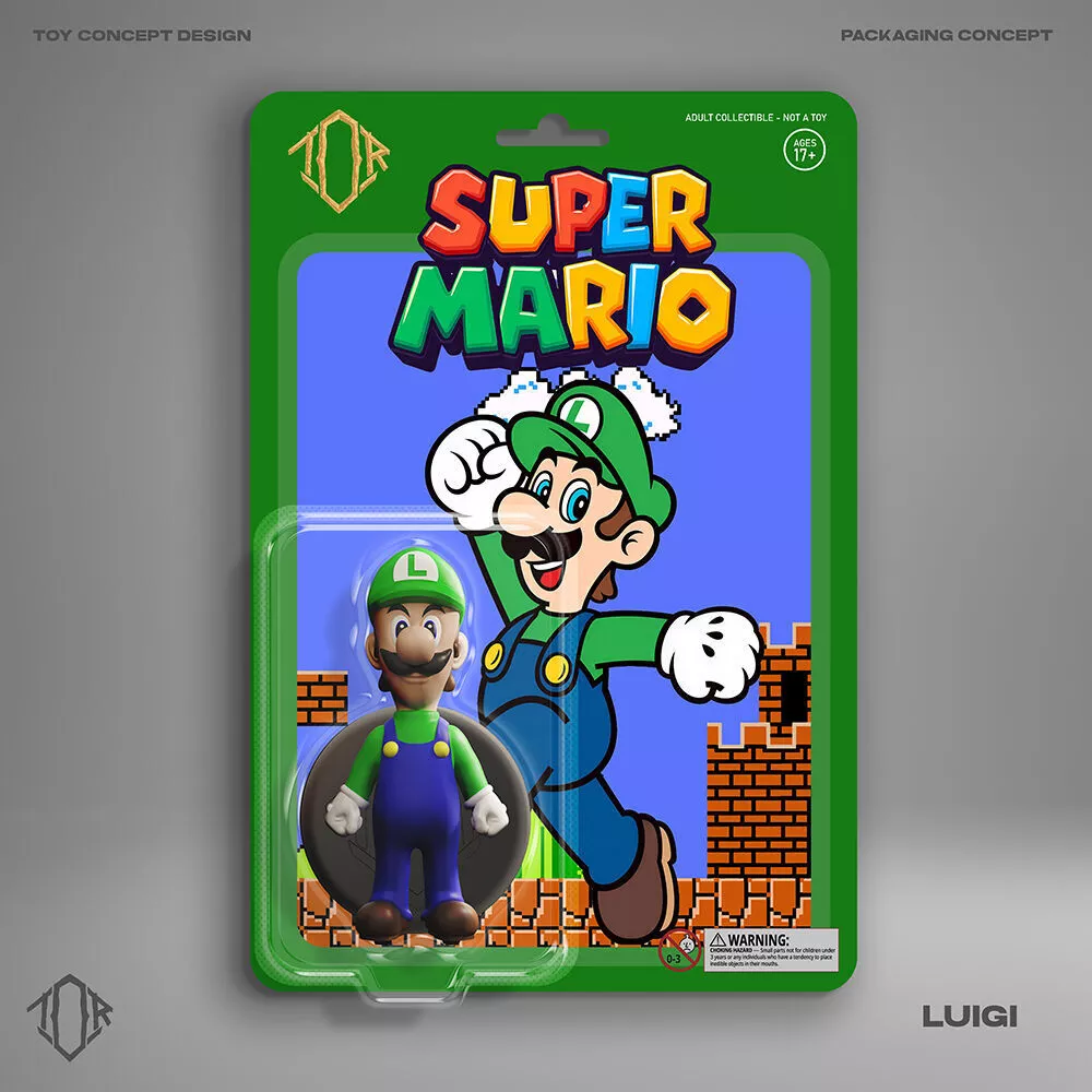 SUPER MARIO LUIGI STL DIY Packaging Blister Art 3D print model