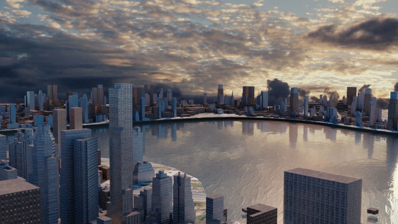 City-1 futuristic city Free 3D model_0