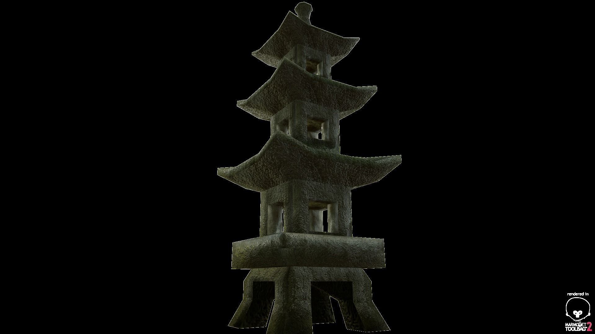 Pagoda chinese Low-poly 3D model_3
