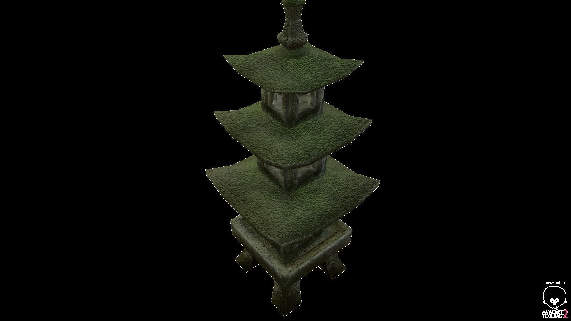 Pagoda chinese Low-poly 3D model_2