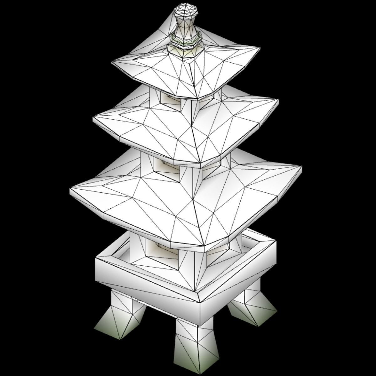 Pagoda chinese Low-poly 3D model_6