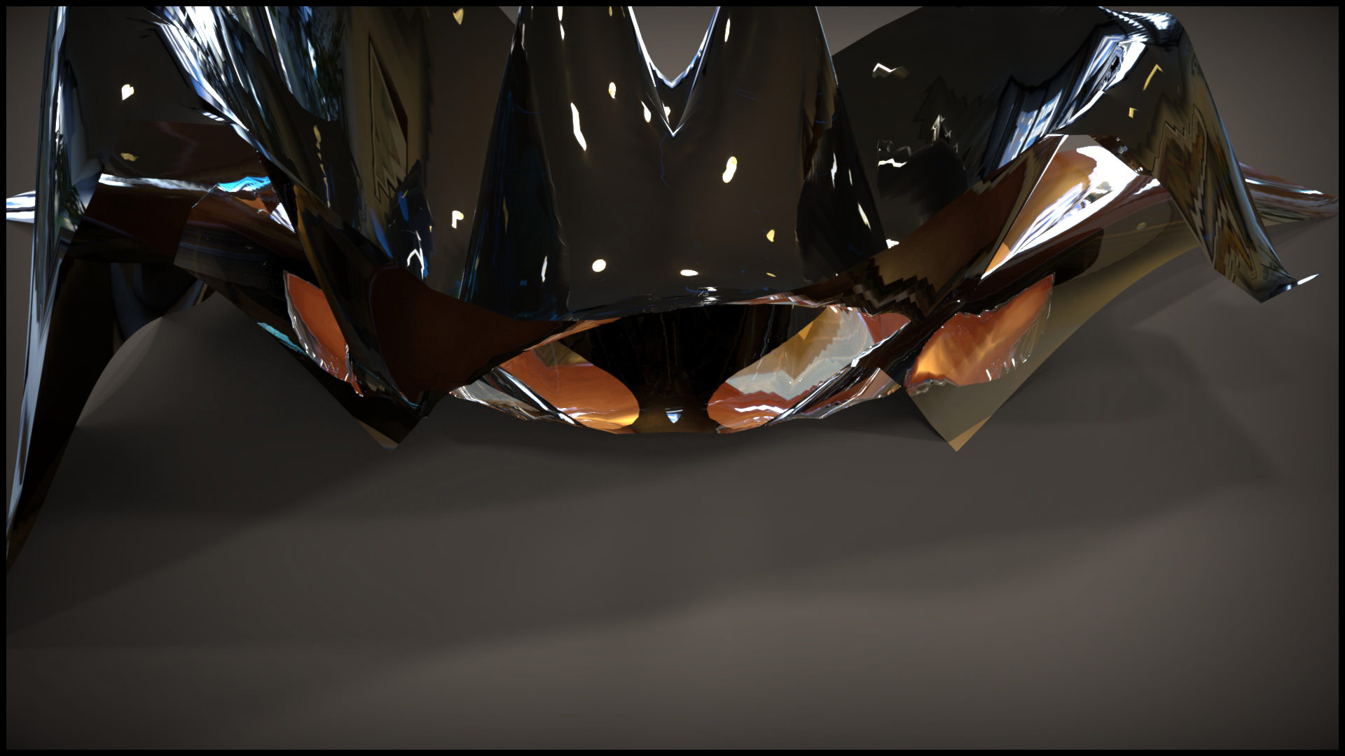 Shining gold piece of art 3D model_2