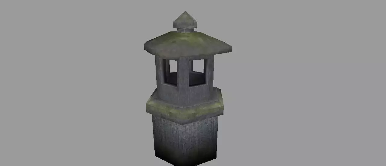 Stone lamp garden Free 3D model