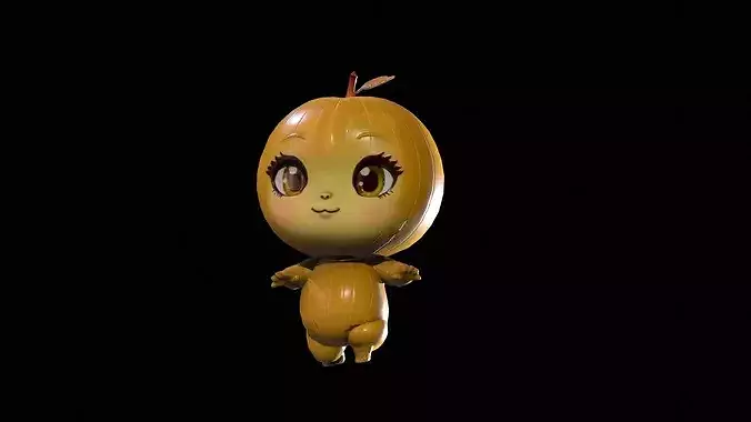 Chibi Fruit  Gooseberry Low-poly 3D model 4