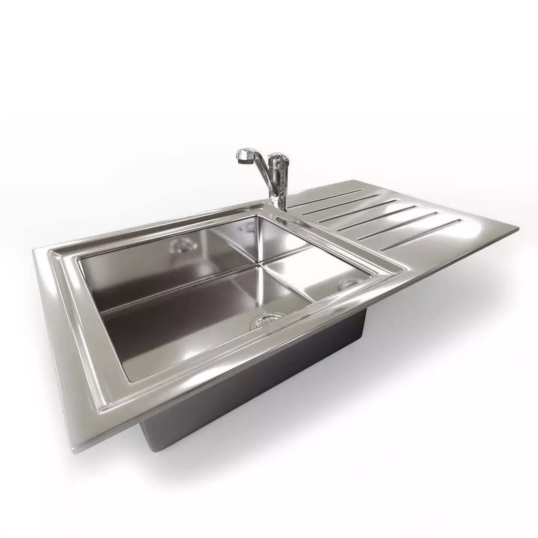 Kitchen Sink with Mixer Tap 3D model