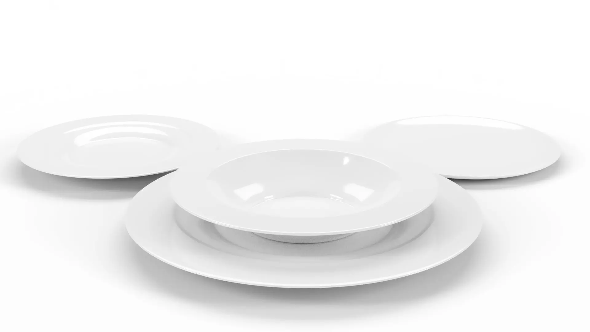 Round Plate Set 3D model_0