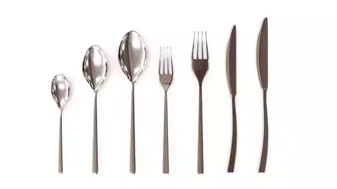 Cutlery Set of silver spoons and forks