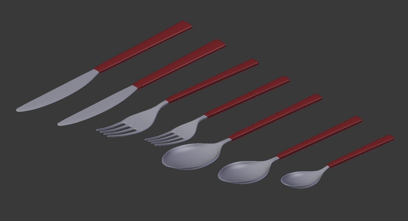 Cutlery Set V2 3D model_9