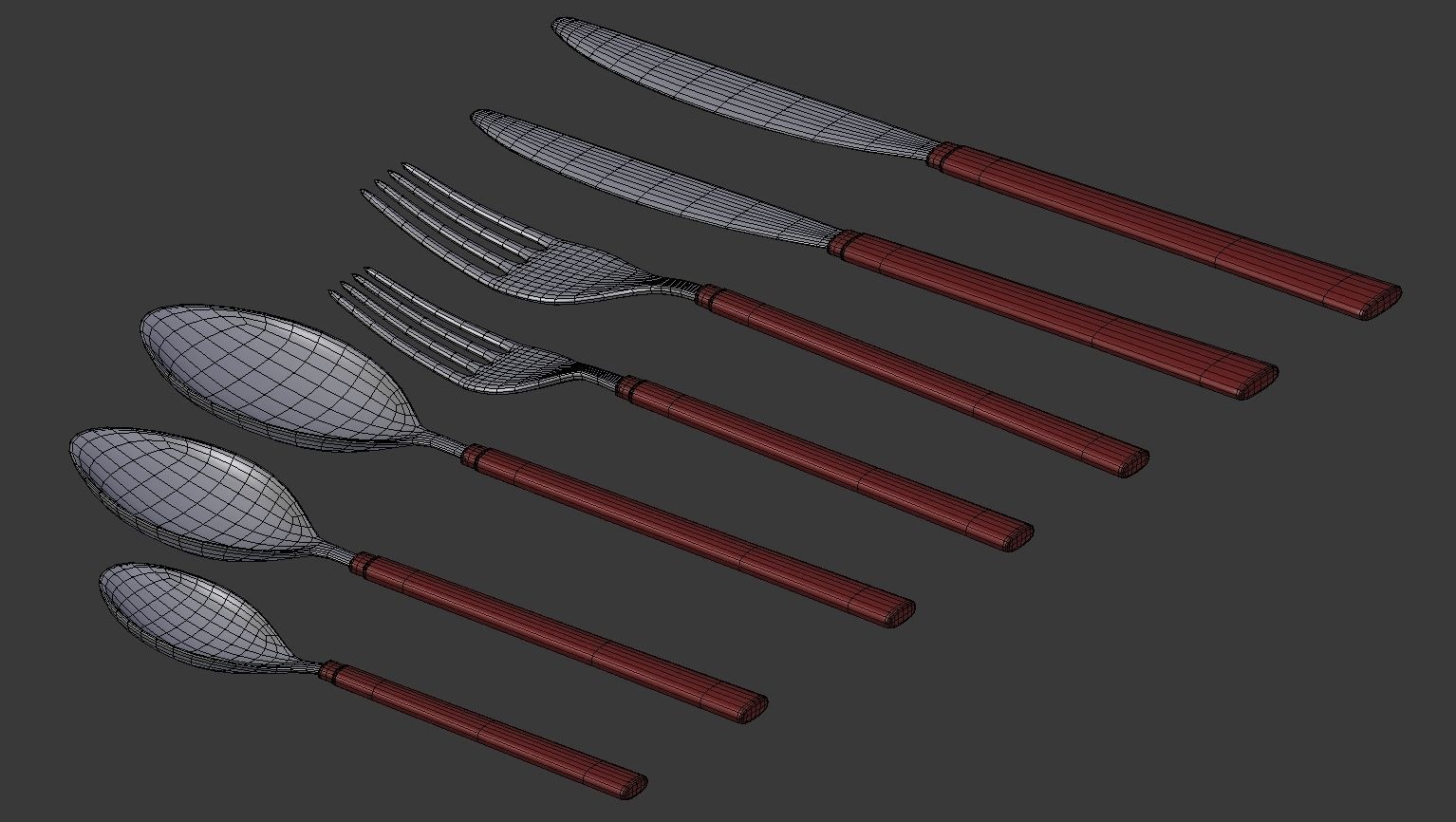 Cutlery Set V2 3D model_7
