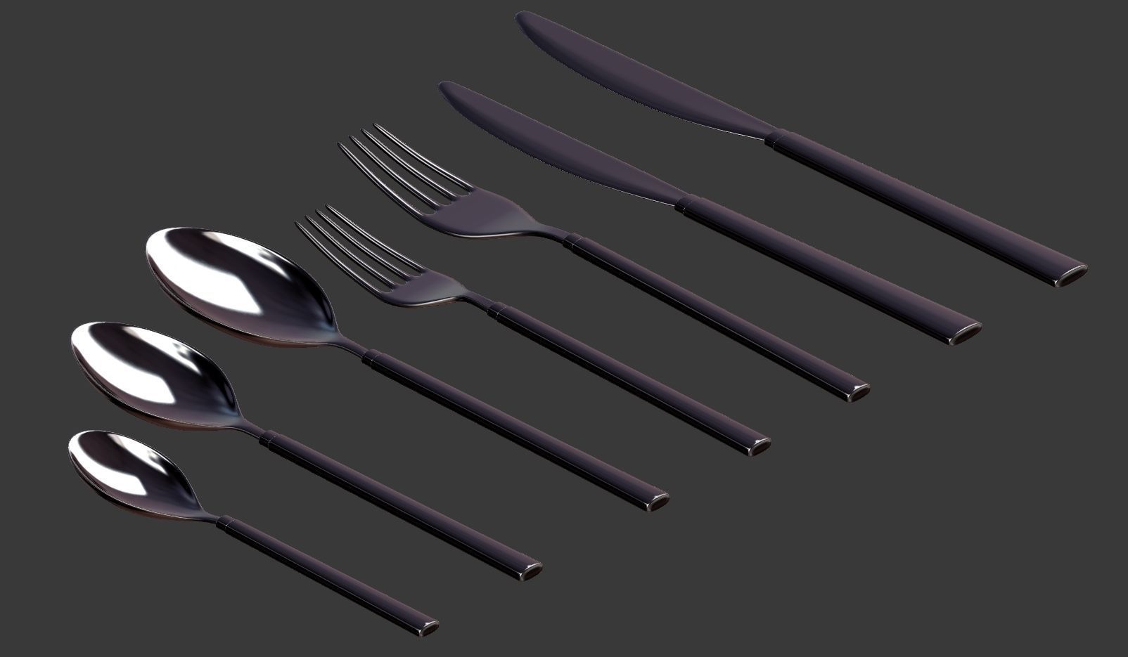 Cutlery Set V2 3D model_6