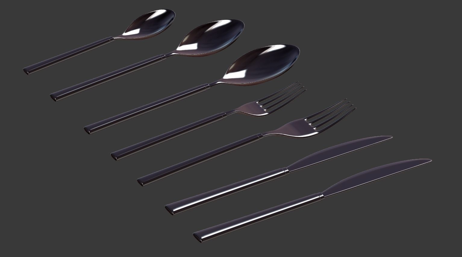 Cutlery Set V2 3D model_5