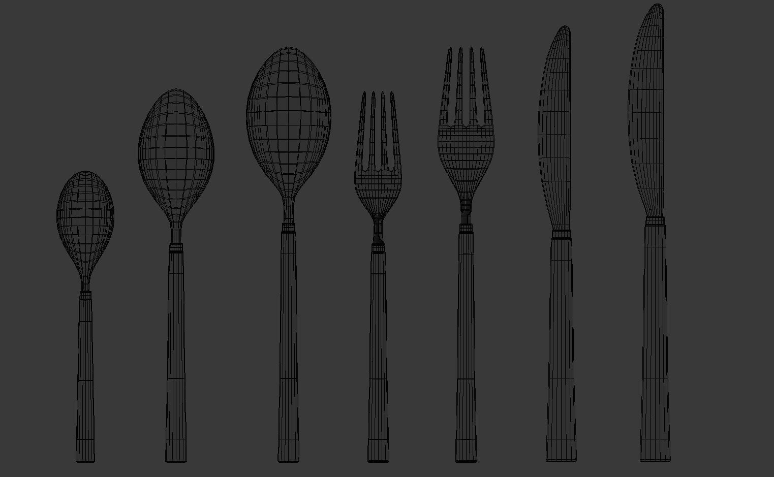 Cutlery Set V2 3D model_4