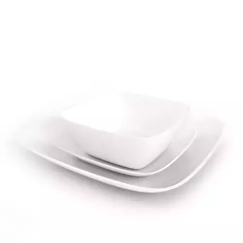 Square Plate Set 3D model