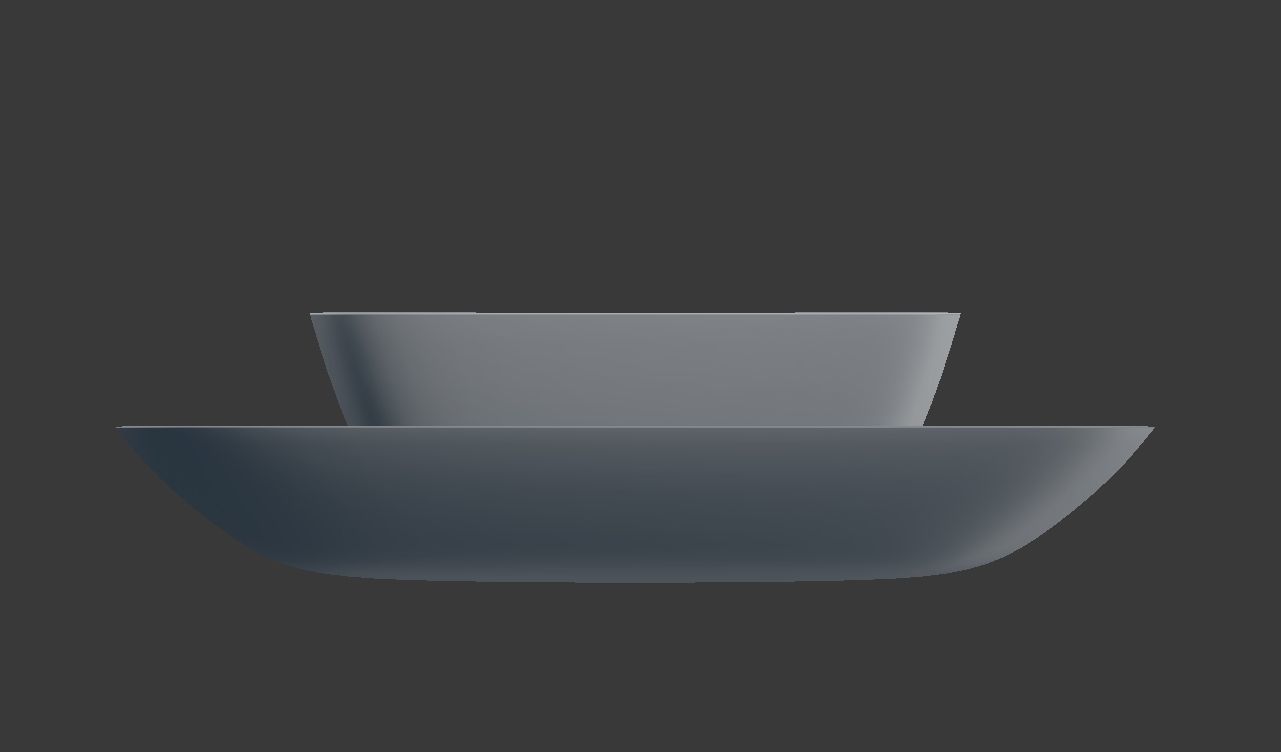 Square Plate Set 3D model_4