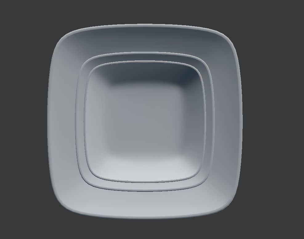 Square Plate Set 3D model_5