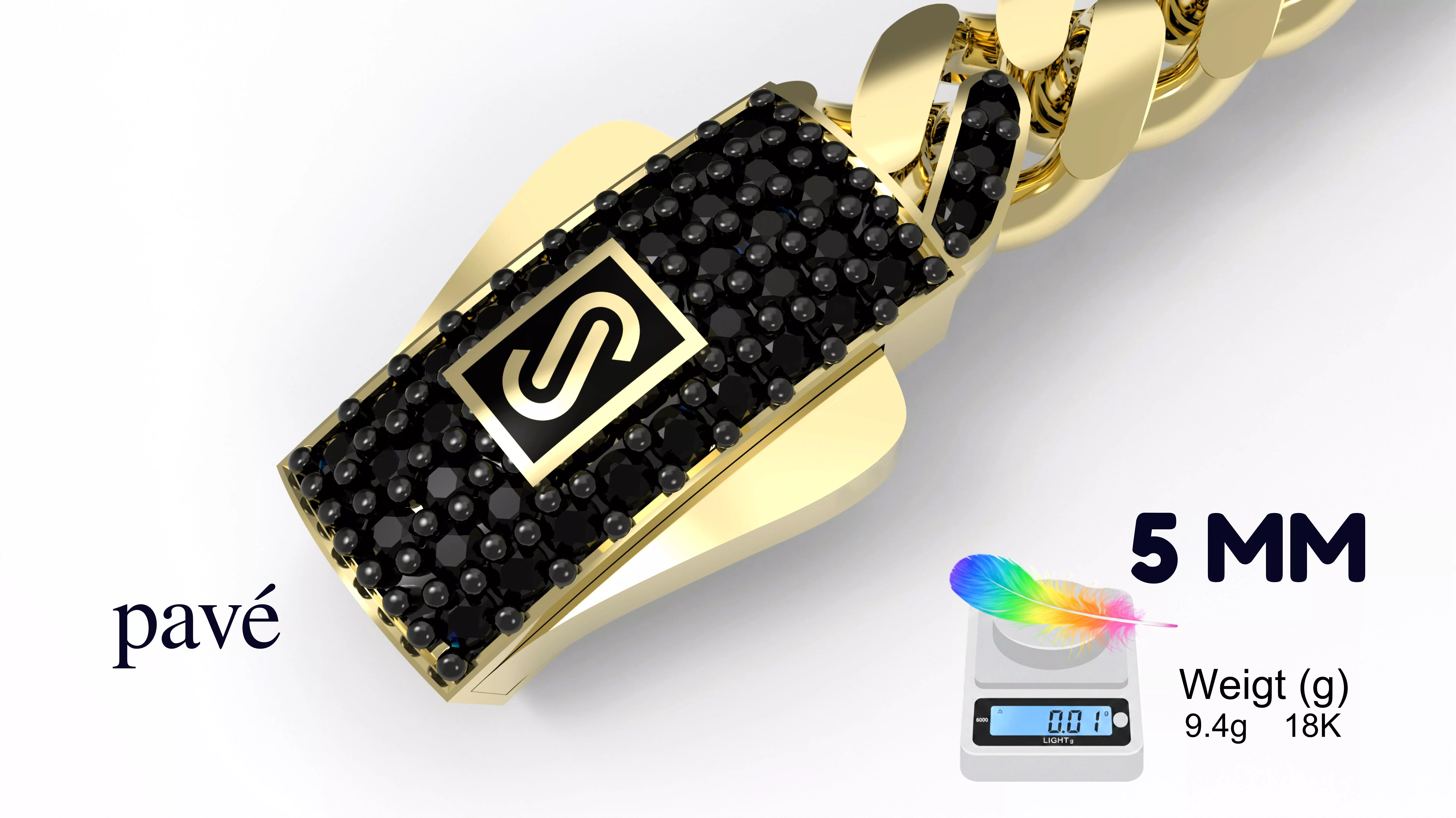 MONACOCHAIN-BRACELET-5MM-pave 3D print model