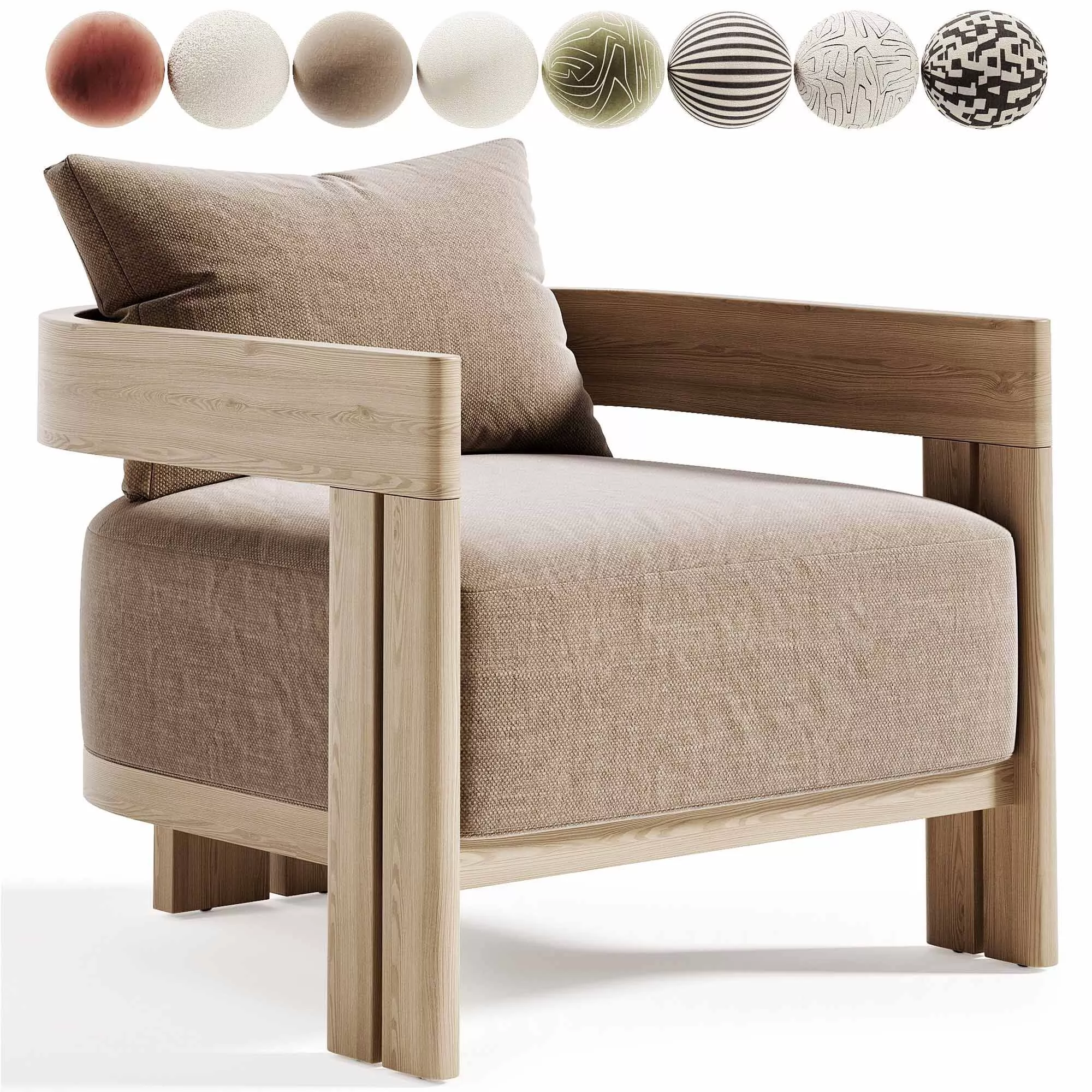 Matira Teak Lounge Chair Outdoor Low-poly 3D model