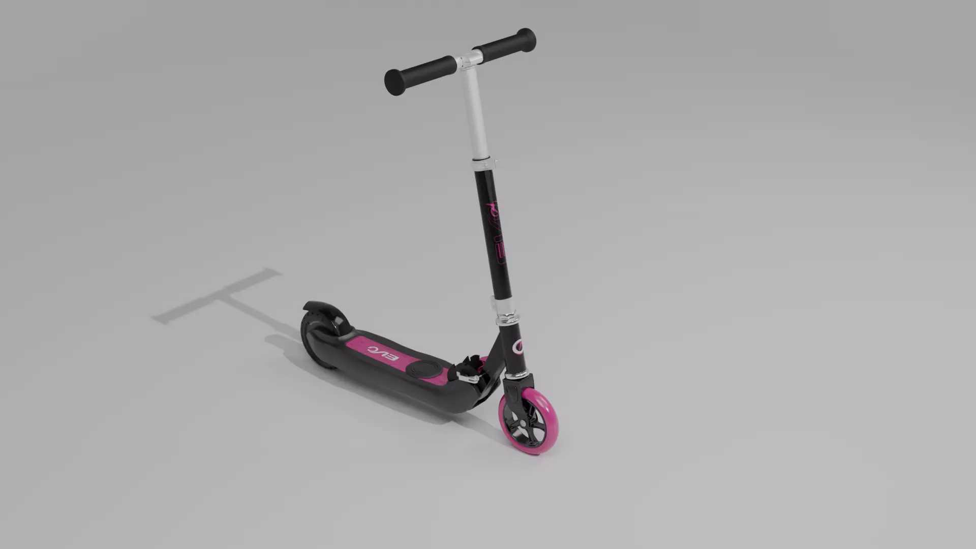 Kids Kick Scooter Pink Low-poly 3D model