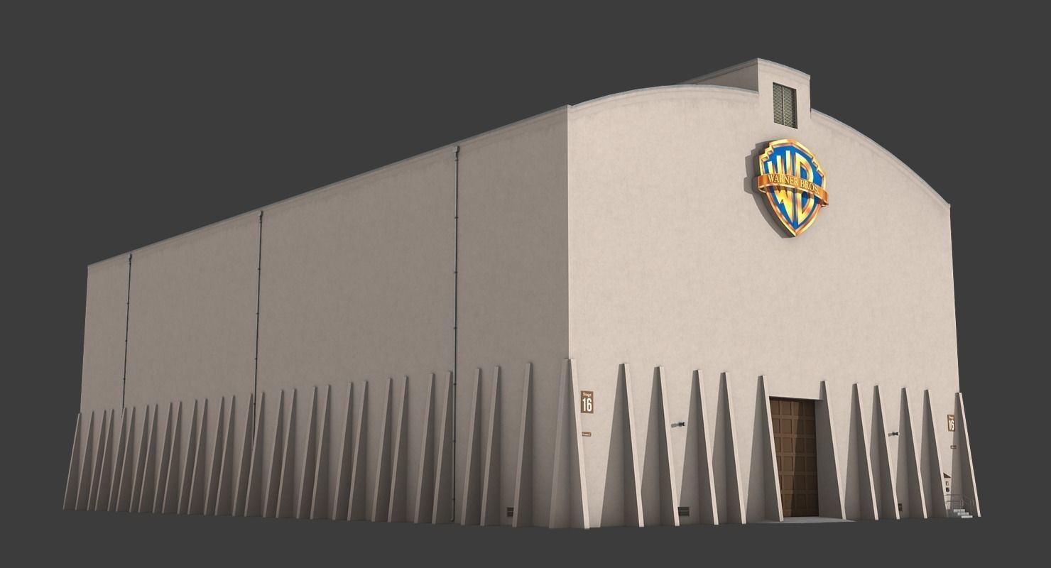 Warner Brothers Sound Stage Building Low-poly 3D model_5