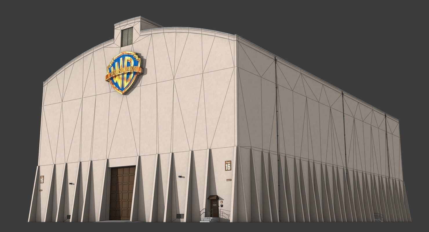 Warner Brothers Sound Stage Building Low-poly 3D model_2