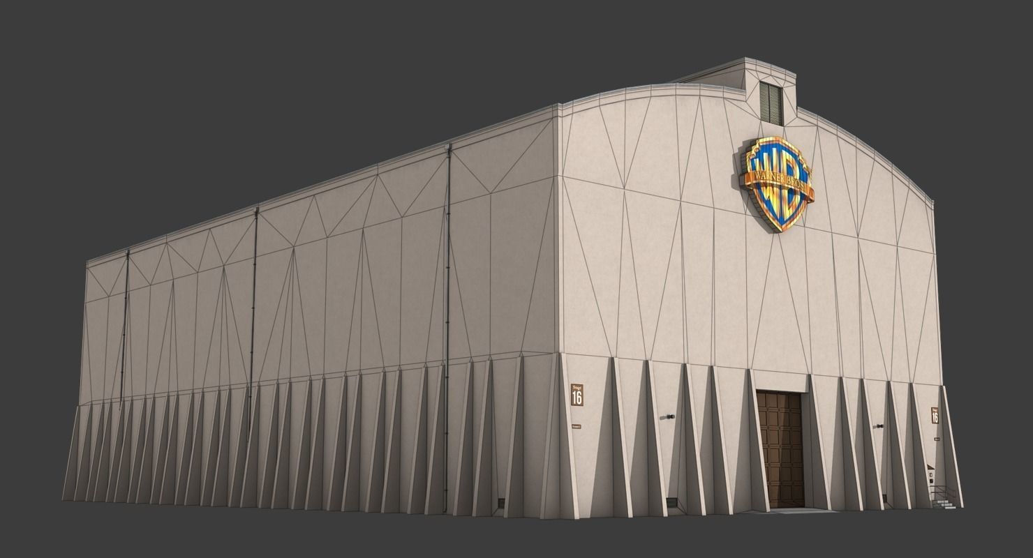 Warner Brothers Sound Stage Building Low-poly 3D model_6