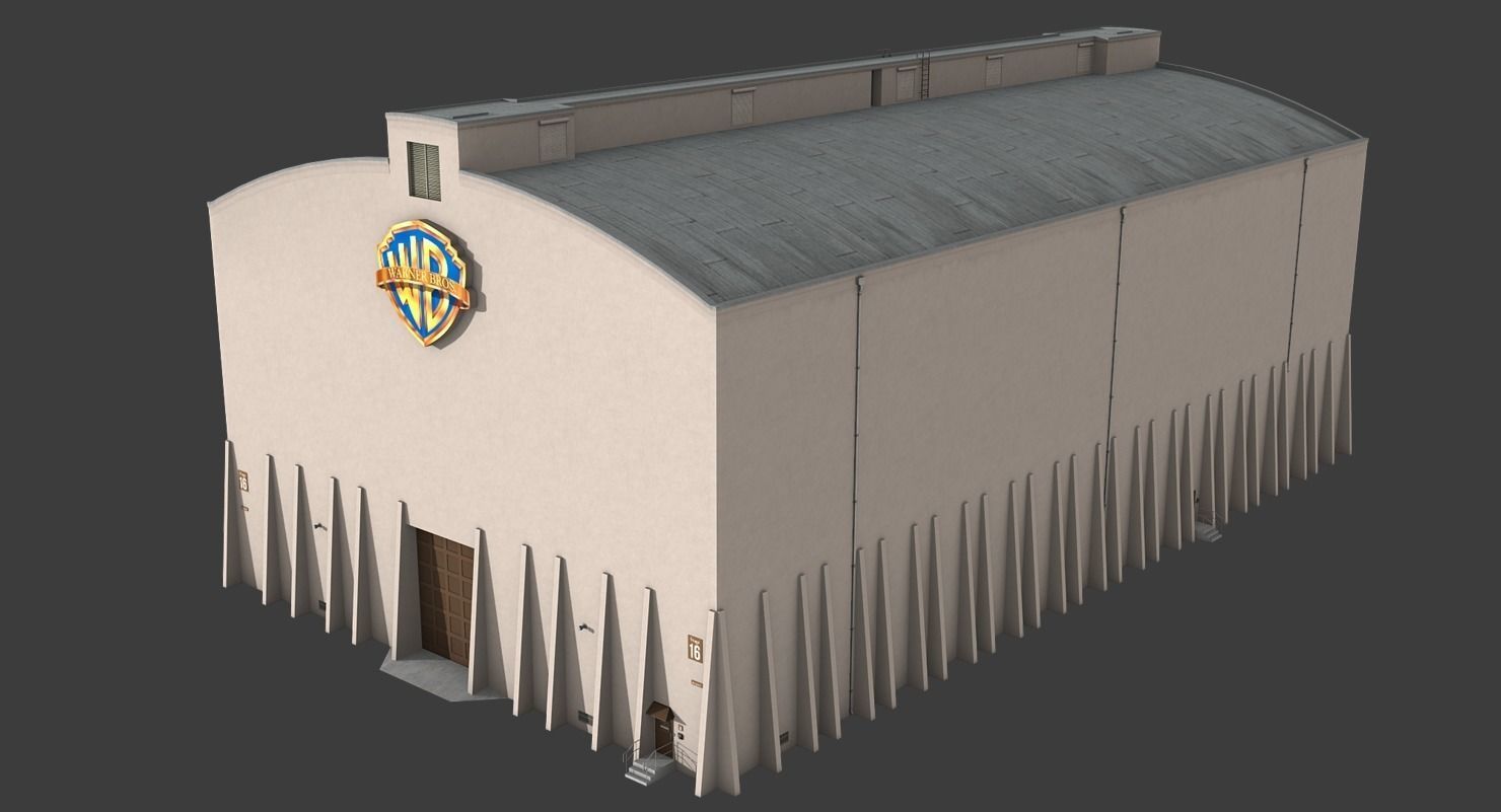Warner Brothers Sound Stage Building Low-poly 3D model_9