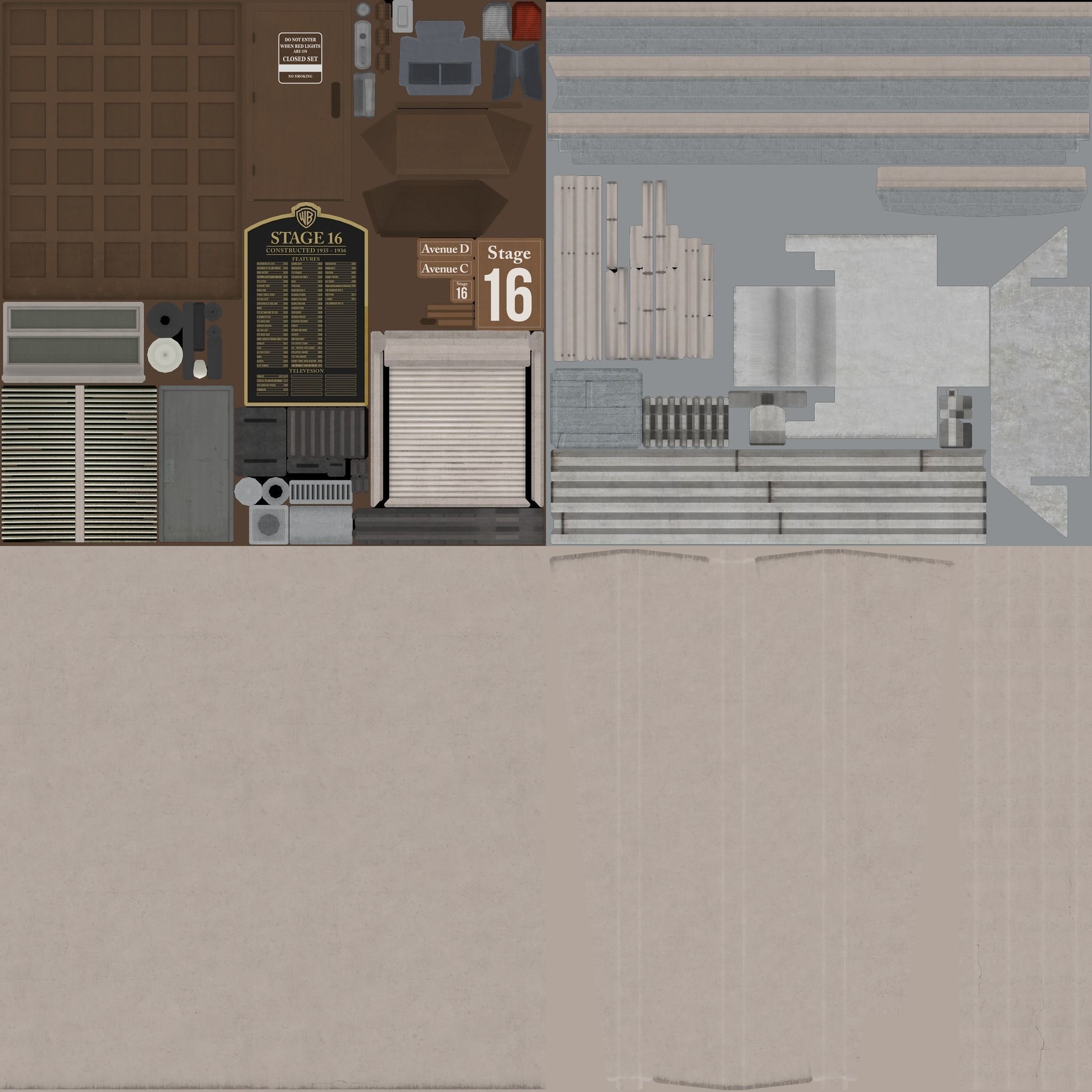 Warner Brothers Sound Stage Building Low-poly 3D model_12