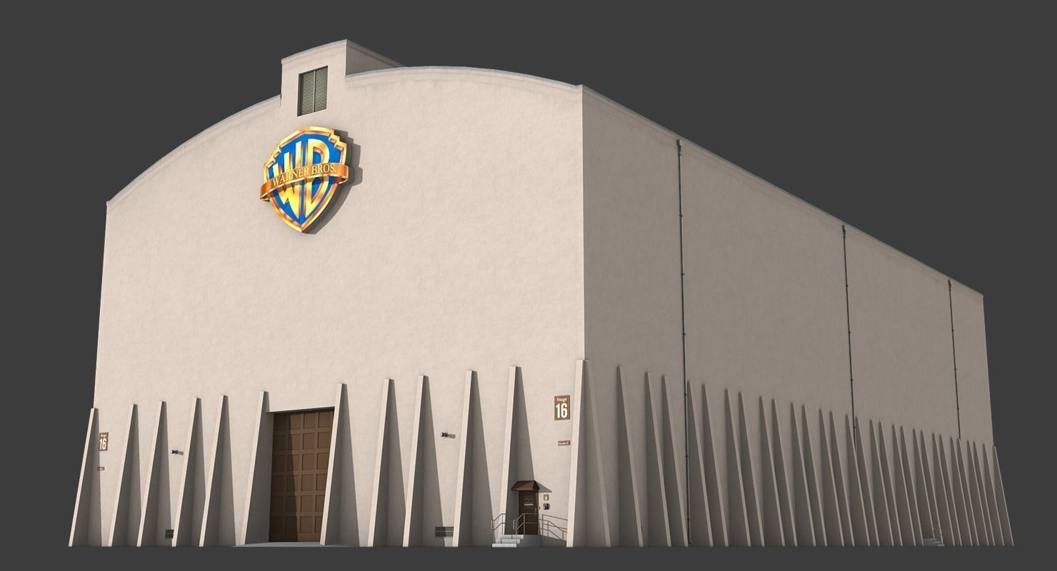 Warner Brothers Sound Stage Building Low-poly 3D model_1