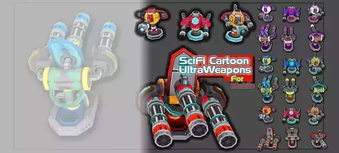 Sci Fi Cartoon Ultra Weapons