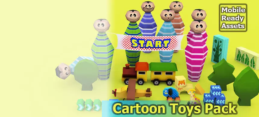 Cartoon Toys Pack Low-poly 3D model