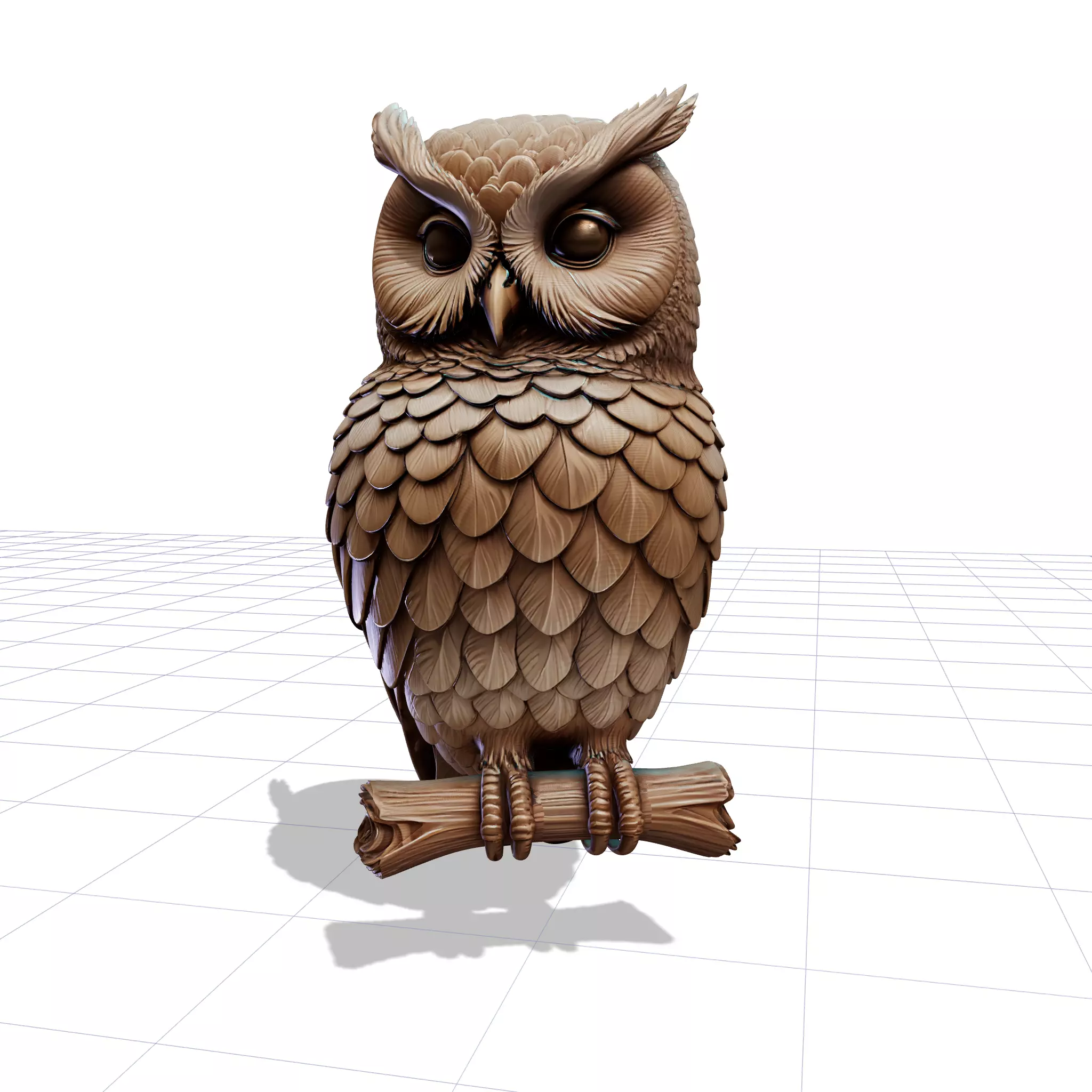 Owl Sculpture R1 Low-poly 3D model