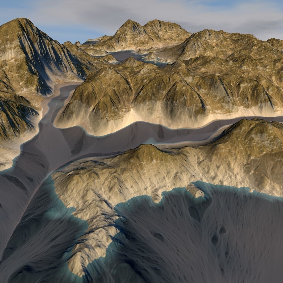 Terrain river 3D model_4