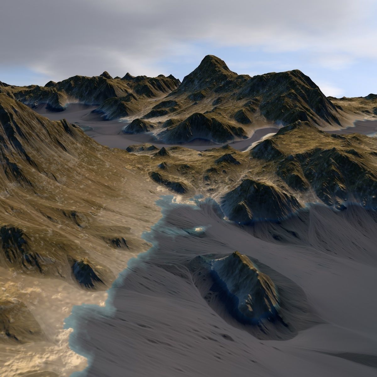 Terrain river 3D model_7