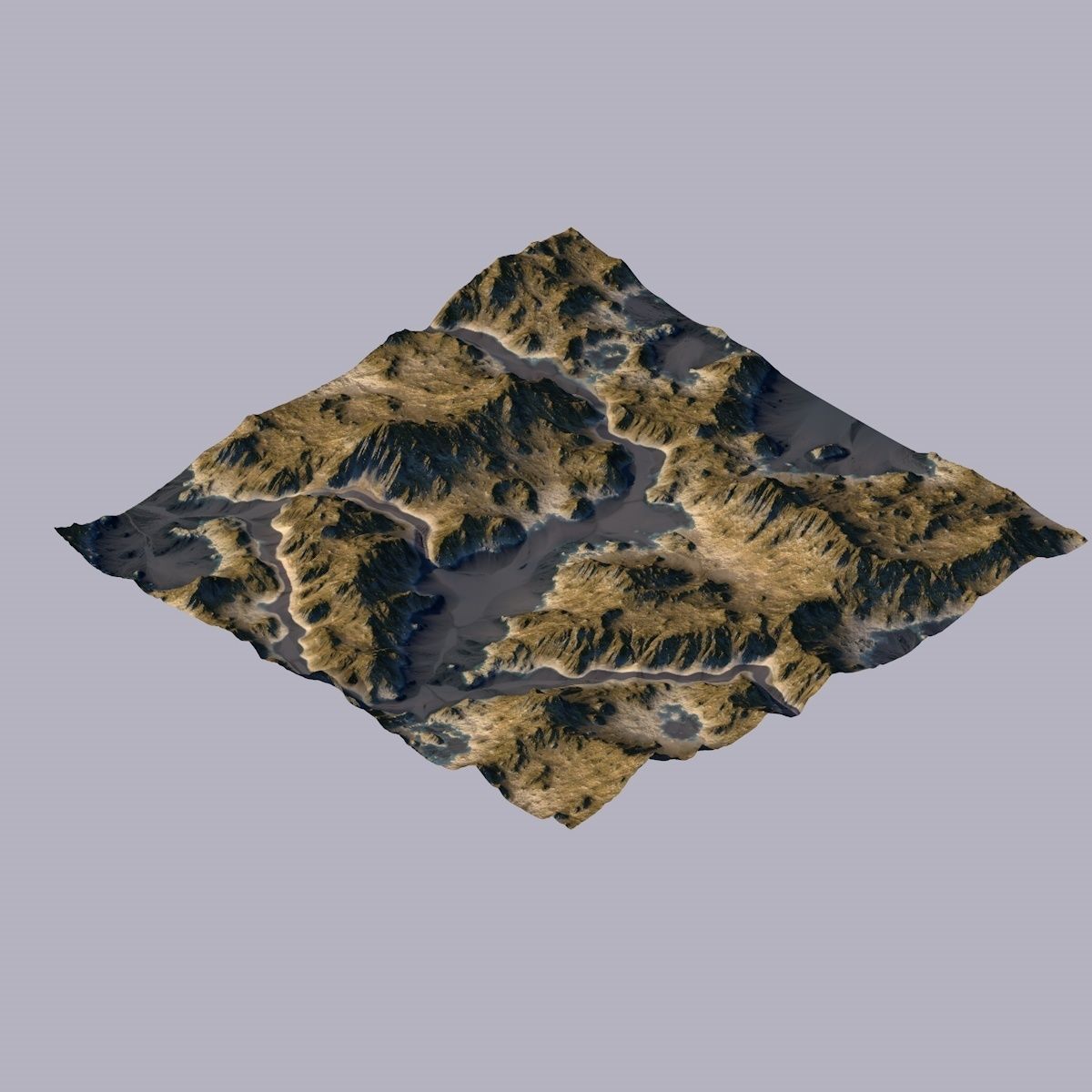 Terrain river 3D model_3