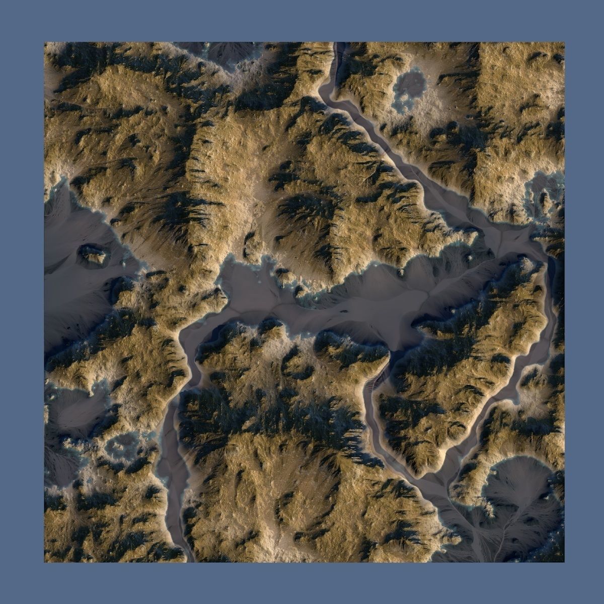 Terrain river 3D model_2