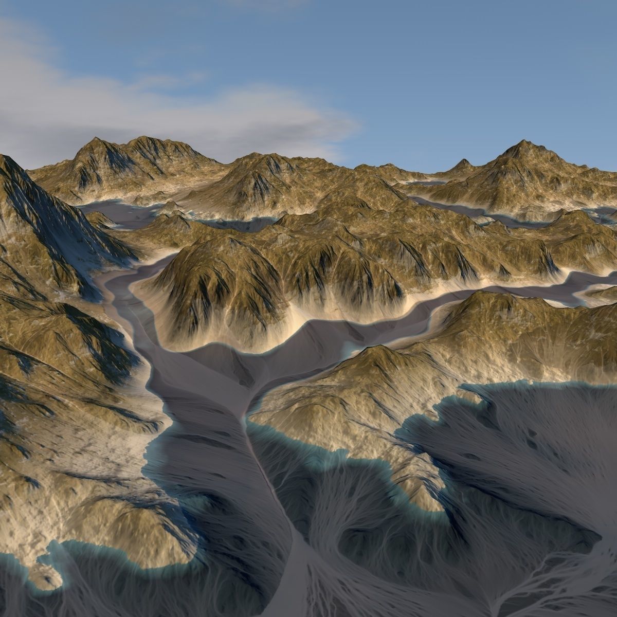 Terrain river 3D model_8