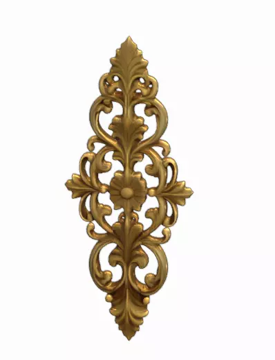Classic Gold Floral Wall Ornament Decorative Relief 3D print model