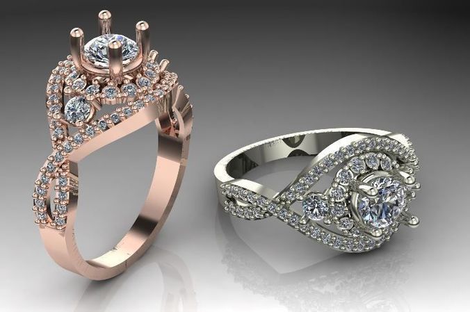 Wedding ring fashion jewelry design3 3D print model