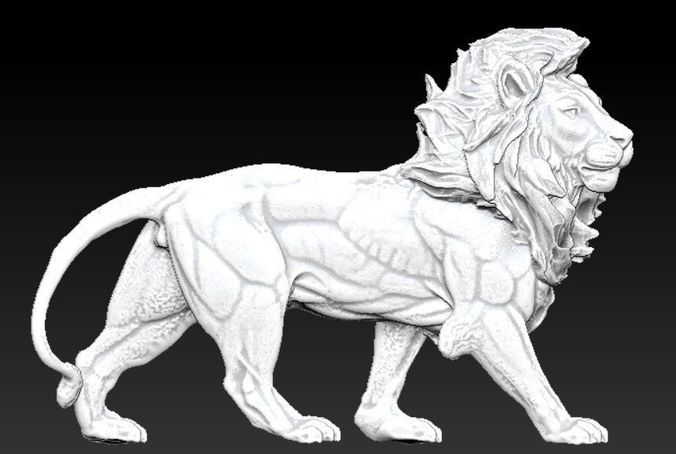 king safari lion statue 3D print model