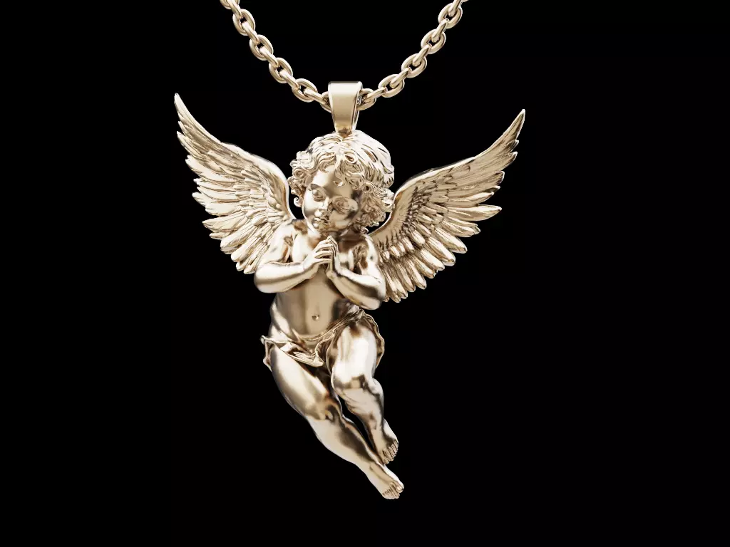 Angel Cherub Pendant 3D Model for 3D Printing and Casting Free 3D print model