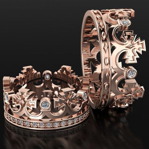 Vintage Crown Wedding Band 3D print model