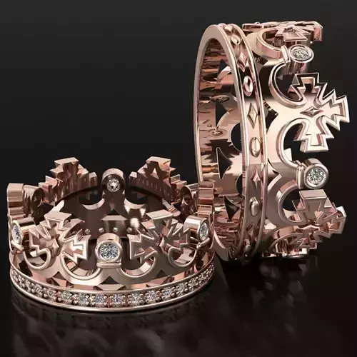 Vintage Crown Wedding Band