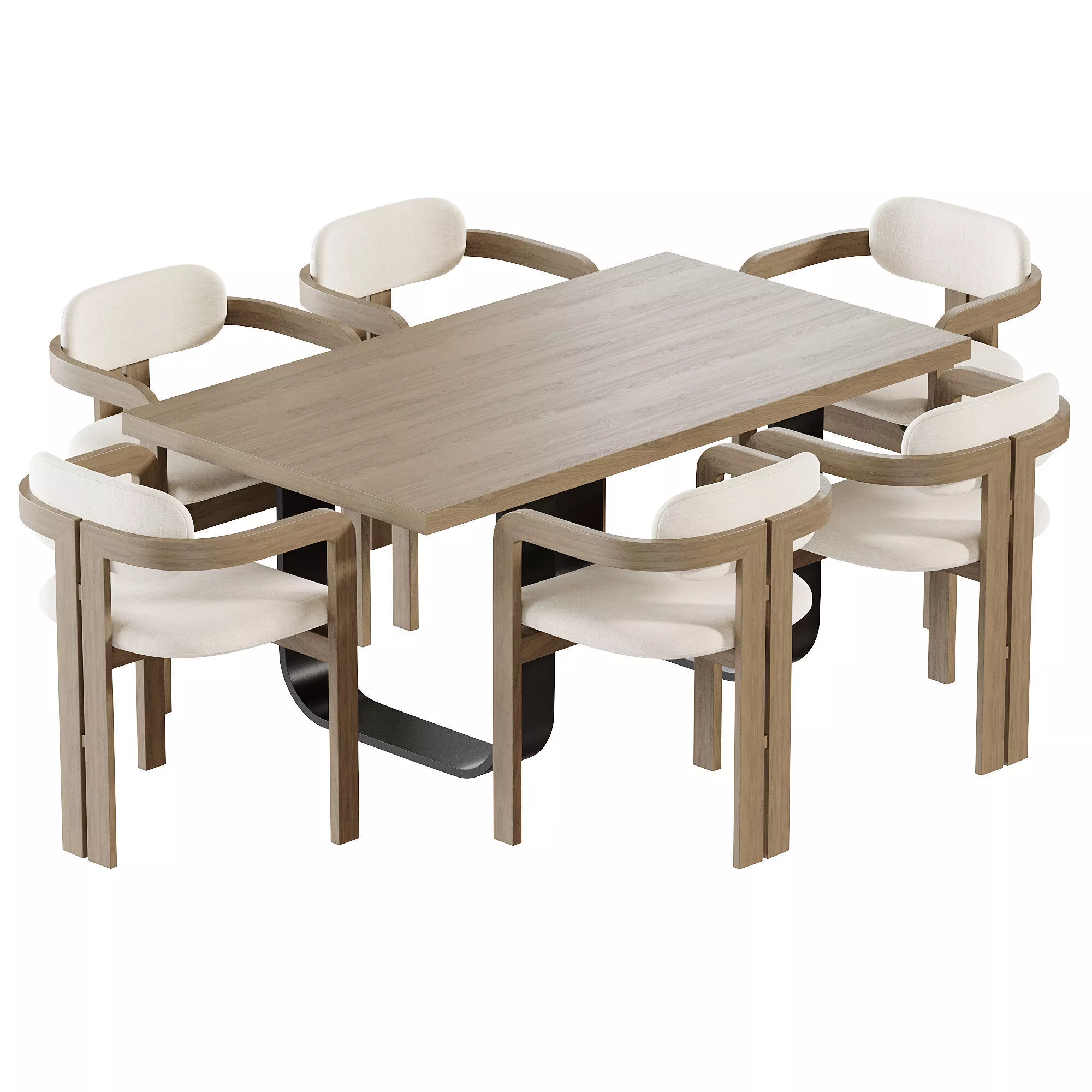 Dining set 10 Low-poly 3D model